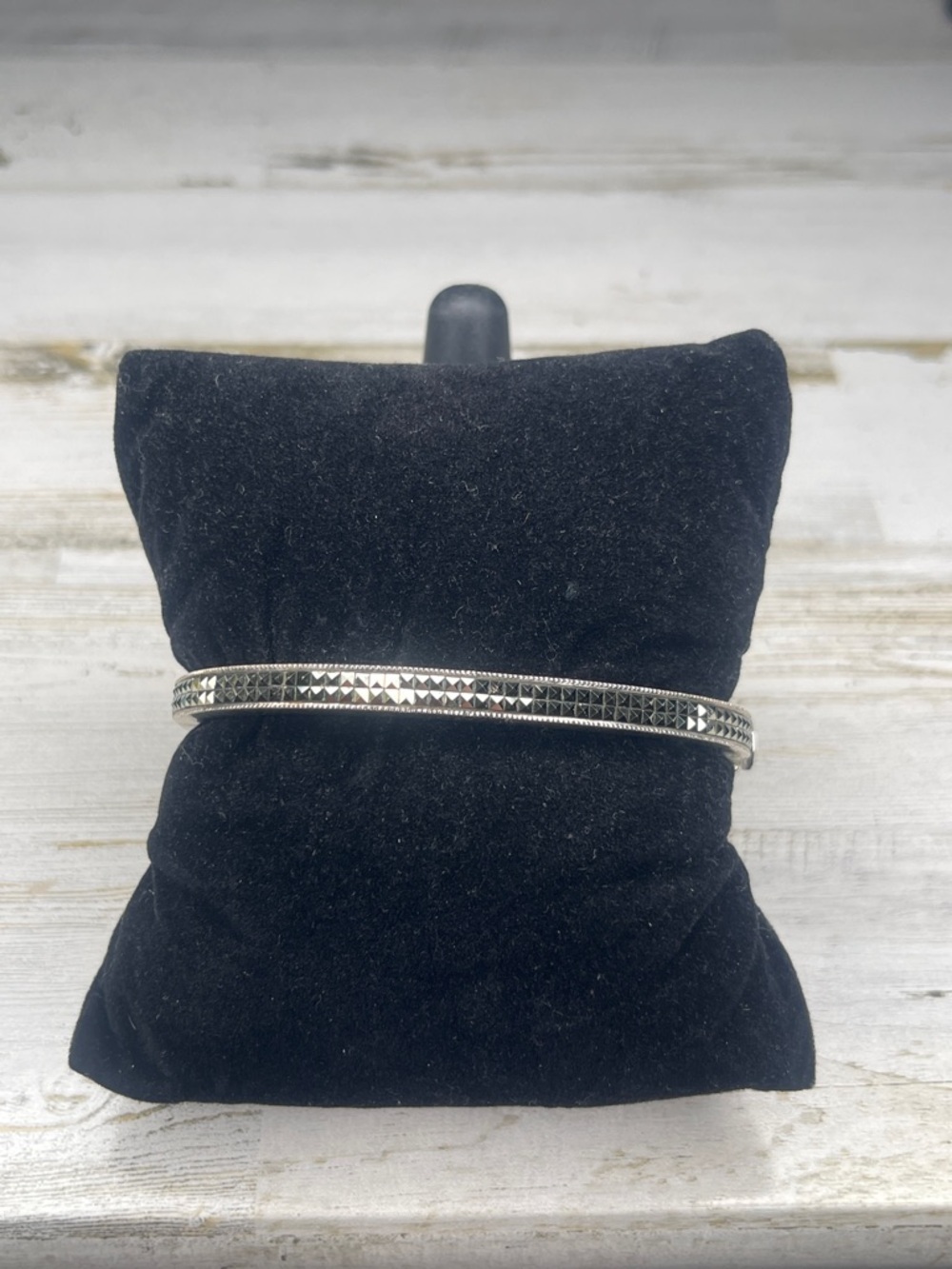 Judith Jack Sterling Silver Marcasite Bangle Bracelet Vintage